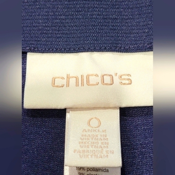 Chicos Pull On Ankle Pants Size 0 Womens Black Stretch Elastic Waist Pockets - Picture 7 of 7